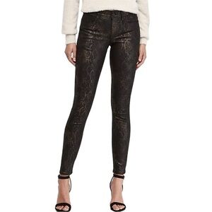 Express Black Snakeskin Print Ankle Legging Jeans Mid Rise Stretch 00R